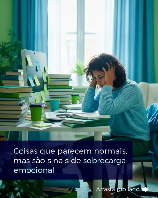 A sobrecarga emocional nem sempre aparece como algo óbvio.
Muitas vezes, ela se disfarça de “normal”.

😮‍💨 Cansaço constante
📱 Dificuldade de relaxar sem culpa
🤯 Pensar demais antes de decisões simples
😐 Falta de prazer no que antes era leve

Tudo isso pode parecer só parte da rotina… mas, na verdade, são sinais de que a mente e o corpo estão pedindo pausa.

🌱 A sobrecarga não surge do nada.
Ela vai dando avisos, e escutá-los é uma forma de cuidado.

👉 Qual desses sinais você mais percebe em você hoje?