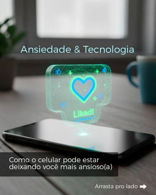 ✔ Como o celular pode estar aumentando sua ansiedade e o que fazer agora.

O celular conecta, mas também mantém nosso cérebro em alerta. Notificações, comparação nas redes e o scroll infinito criam um ciclo de tensão que, com o tempo, nos sobrecarrega.

➡️ 3 sinais de que a tecnologia pode estar te afetando:
Você sente dificuldade de concentrar sem olhar o celular.
Dormir fica mais difícil depois de navegar antes de deitar.
Redes te deixam inseguro comparando sua vida com outras.

🔧 Pequenas mudanças que ajudam hoje: desligue notificações desnecessárias, experimente 60 minutos sem telas por dia e faça uma “limpeza” no seu feed (siga só quem soma).

🌱 Tecnologia pode ser aliada, basta colocar limites.
👉 Salve este post pra lembrar das mudanças e compartilhe com alguém que vive no modo “scroll”.